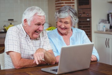  Retired couple using laptop 