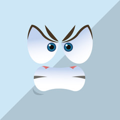 Flat illustration of cartoon face design 