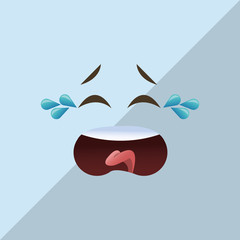 Flat illustration of cartoon face design 