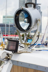 Yachting, Parts of old sailboat in port of sailing