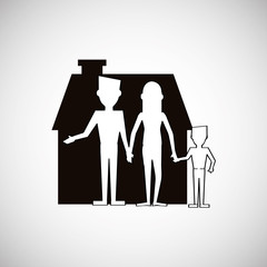 Family design, relationship and home concept, vector illustration