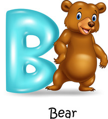 Illustration of B letter for Bear 
