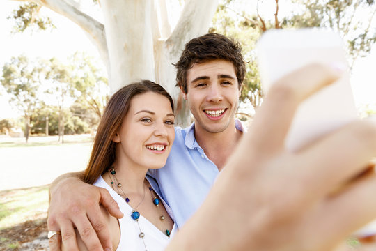 Young couple in the park