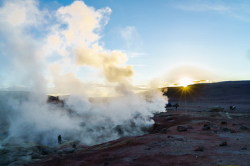 Fototapeta na wymiar View of Geothermal Field in Bolivia