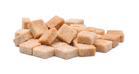 brown sugar cube  isolated on white