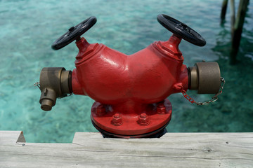 Obraz premium Fire hydrant on the seashore