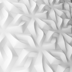 Geometric white abstract polygons, as tile wall. 3D illustration, rendering - 108684707