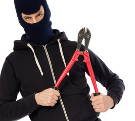 Robber with red bolt cutters
