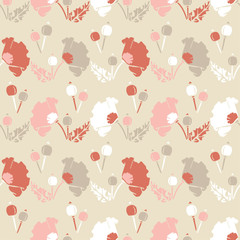 Seamless vector background with decorative flowers. Print. Cloth design, wallpaper.