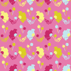 Seamless vector background with decorative flowers. Print. Cloth design, wallpaper.