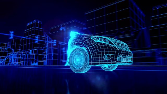 City car Wireframe View - conceptual