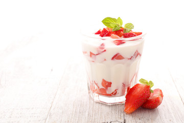 yogurt and strawberry