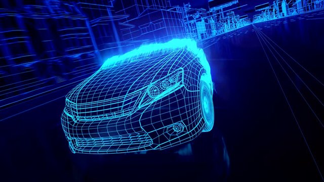 City car Wireframe View - conceptual