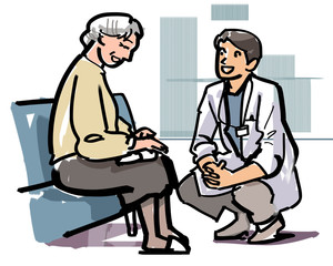 声を掛ける医者