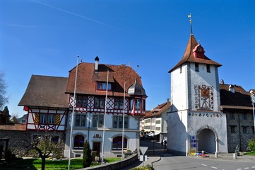 Altstadt Sempach mit Luzerner Tor, Region Luzern - Sursee, Kanton Luzern, Schweiz