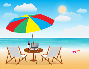 Summer sea beach background