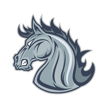 Horse Or Mustang Head Mascot