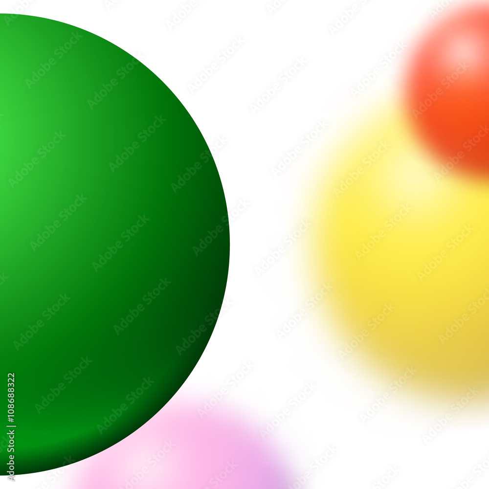Aufkleber abstract minimal frame with blurred balls