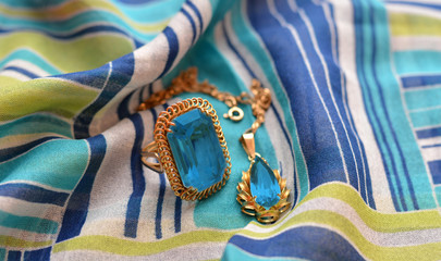 ring and necklace golden