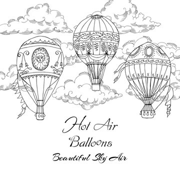 Background with Hot Air Balloons