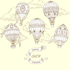 Background with Hot Air Balloons