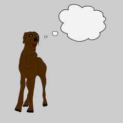 Brown dog. Doodle. Vector illustratiob EPS 10