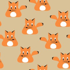 Foxes seamless pattern, vector illustration
