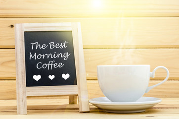 The best morning on black chalkboard.