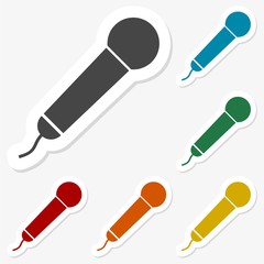 Multicolored paper stickers - Microphone