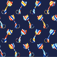 Cats seamless pattern. Vector illustration