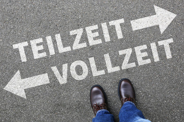 Teilzeit oder Vollzeit arbeiten Businessman Business man Konzept