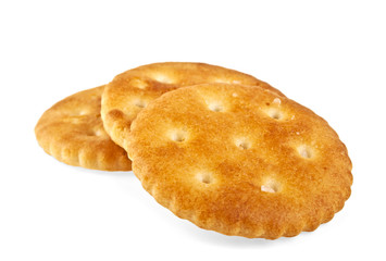 Cracker cookies isolated on white background