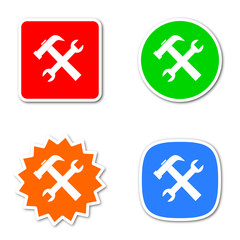 tool simple colored vector web internet icon set flat design sticker tag
