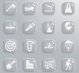 Active recreation icon set