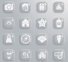 beach icon set