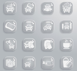 car wash service icon set
