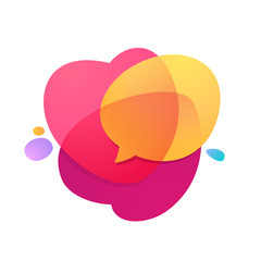 Speech bubble with hearts volume logo.