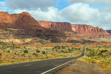  A picturesque scenic drive to the Capitol Reef National Park, Utah,USA.