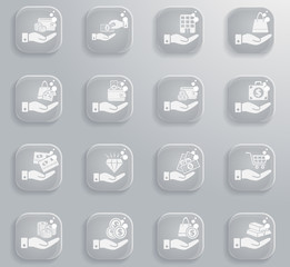 Fototapeta premium hand and money icon set