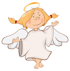 Illustration of a Cute Angel. Cartoon Character