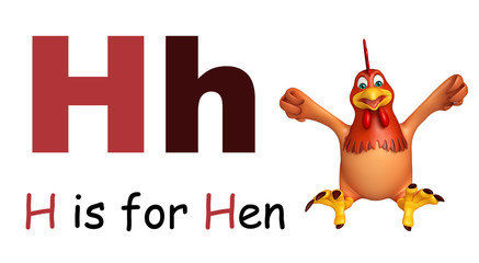  Hen bird with alphabet