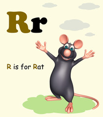 Rat pet animal with alphabet
