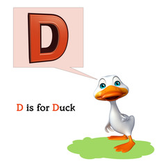 Duck farm animal with alphabate
