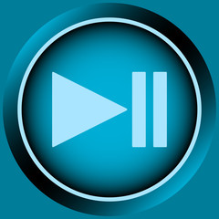 Icon blue pause symbol