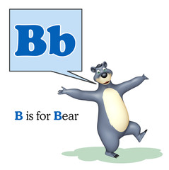  Bear wild animal with alphabate