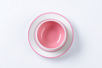 Pink and white dinner set