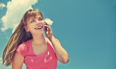 woman talking on mobile phone