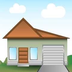 House facade, flat design