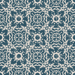Seamless worn out antique background 261_round flower leaf kaleidoscope
