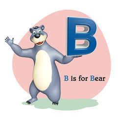  Bear wild animal with alphabate